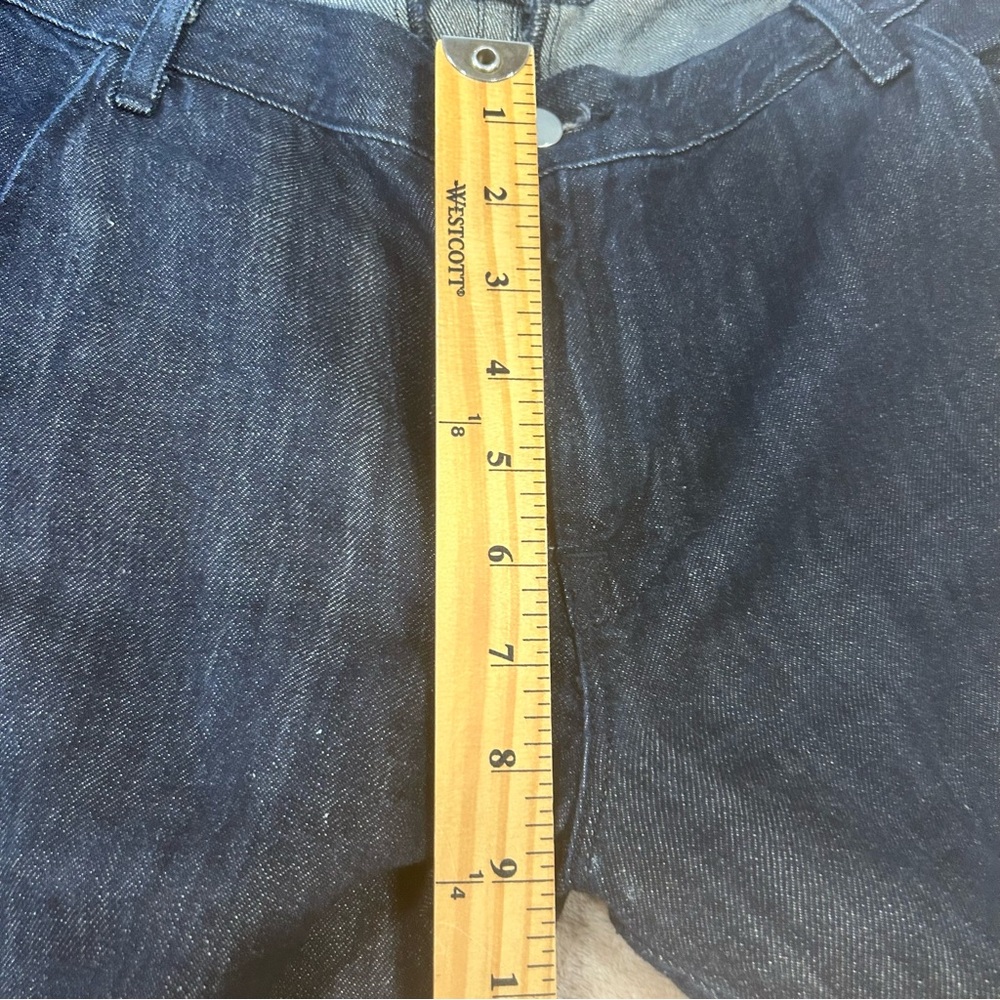 J Brand Wide Leg Flare Jeans Sz 28 Dark Wash Y2K Made in USA Cotton Linen Denim - Picture 7 of 14